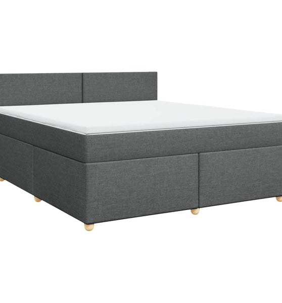 Boxspringbett mit Matratze Dunkelgrau 180x200 cm Stoff