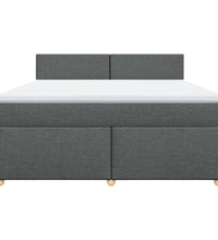 Boxspringbett mit Matratze Dunkelgrau 180x200 cm Stoff