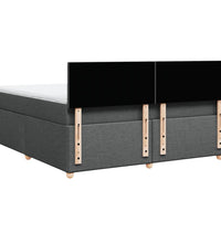 Boxspringbett mit Matratze Dunkelgrau 180x200 cm Stoff