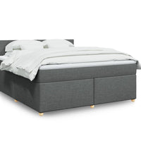 Boxspringbett mit Matratze Dunkelgrau 180x200 cm Stoff