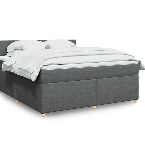 Boxspringbett mit Matratze Dunkelgrau 180x200 cm Stoff