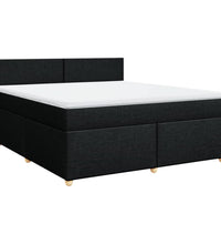 Boxspringbett mit Matratze Schwarz 180x200 cm Stoff