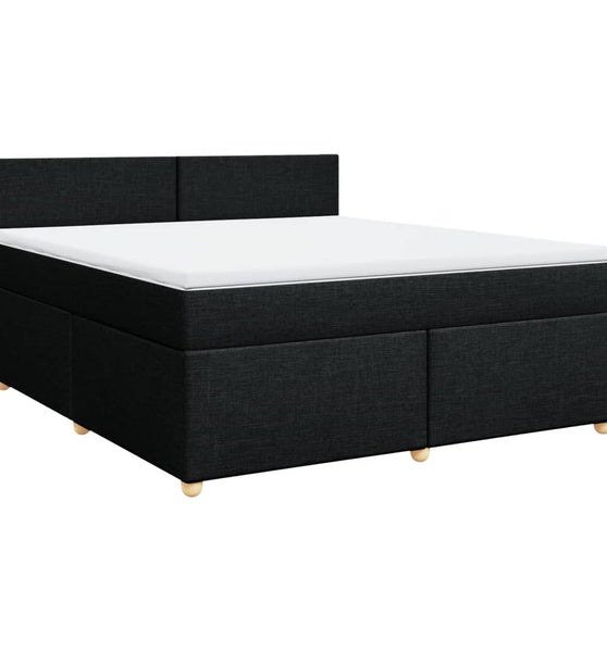 Boxspringbett mit Matratze Schwarz 180x200 cm Stoff
