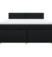 Boxspringbett mit Matratze Schwarz 180x200 cm Stoff