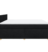 Boxspringbett mit Matratze Schwarz 180x200 cm Stoff