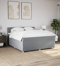Boxspringbett mit Matratze Hellgrau 180x200 cm Stoff