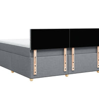 Boxspringbett mit Matratze Hellgrau 180x200 cm Stoff
