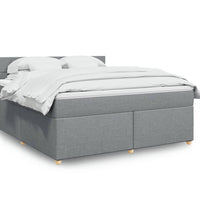 Boxspringbett mit Matratze Hellgrau 180x200 cm Stoff