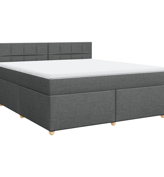 Boxspringbett mit Matratze Dunkelgrau 180x200 cm Stoff