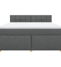 Boxspringbett mit Matratze Dunkelgrau 180x200 cm Stoff
