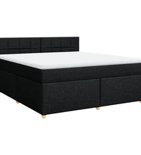 Boxspringbett mit Matratze Schwarz 180x200 cm Stoff