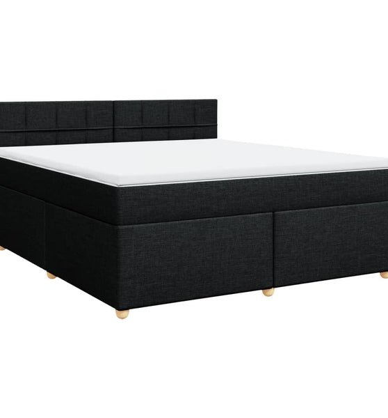 Boxspringbett mit Matratze Schwarz 180x200 cm Stoff
