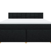 Boxspringbett mit Matratze Schwarz 180x200 cm Stoff