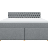 Boxspringbett mit Matratze Hellgrau 180x200 cm Stoff