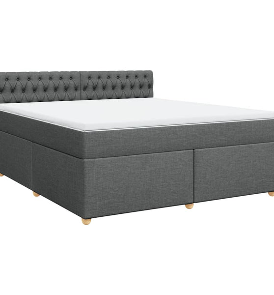 Boxspringbett mit Matratze Dunkelgrau 180x200 cm Stoff