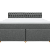 Boxspringbett mit Matratze Dunkelgrau 180x200 cm Stoff