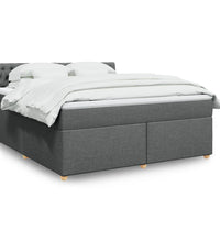 Boxspringbett mit Matratze Dunkelgrau 180x200 cm Stoff