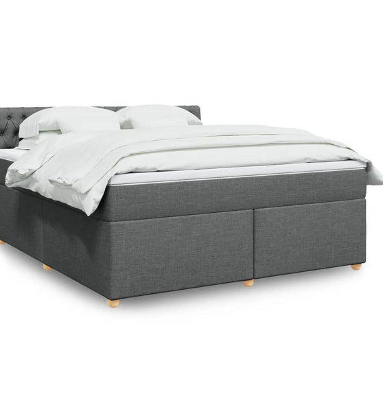 Boxspringbett mit Matratze Dunkelgrau 180x200 cm Stoff
