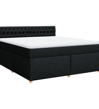 Boxspringbett mit Matratze Schwarz 180x200 cm Stoff
