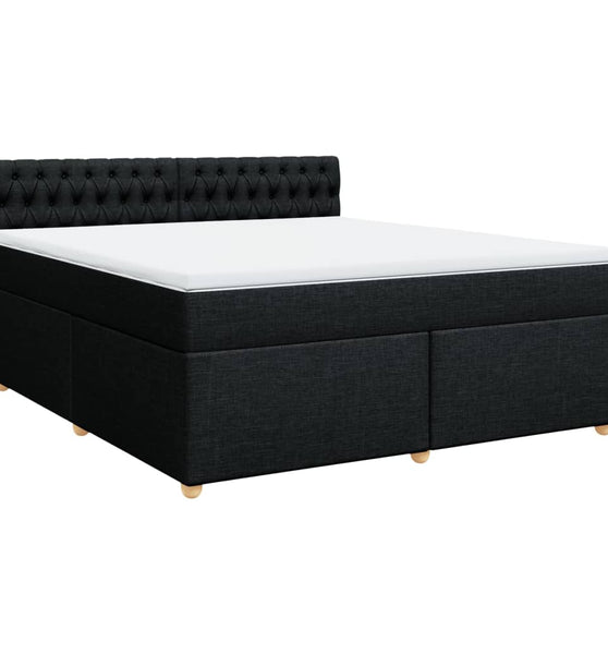 Boxspringbett mit Matratze Schwarz 180x200 cm Stoff