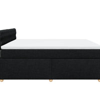 Boxspringbett mit Matratze Schwarz 180x200 cm Stoff