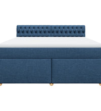 Boxspringbett mit Matratze Blau 180x200 cm Stoff