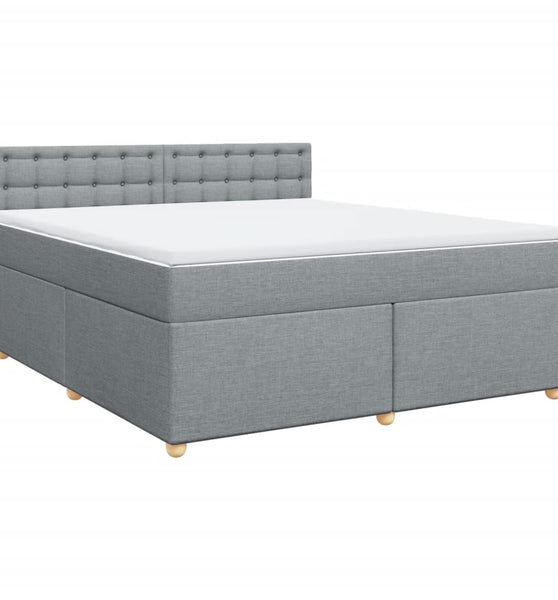 Boxspringbett mit Matratze Hellgrau 180x200 cm Stoff