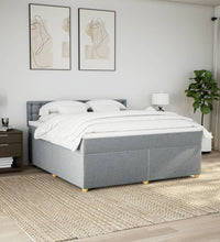 Boxspringbett mit Matratze Hellgrau 180x200 cm Stoff