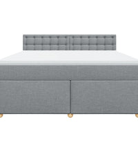 Boxspringbett mit Matratze Hellgrau 180x200 cm Stoff