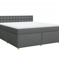 Boxspringbett mit Matratze Dunkelgrau 180x200 cm Stoff