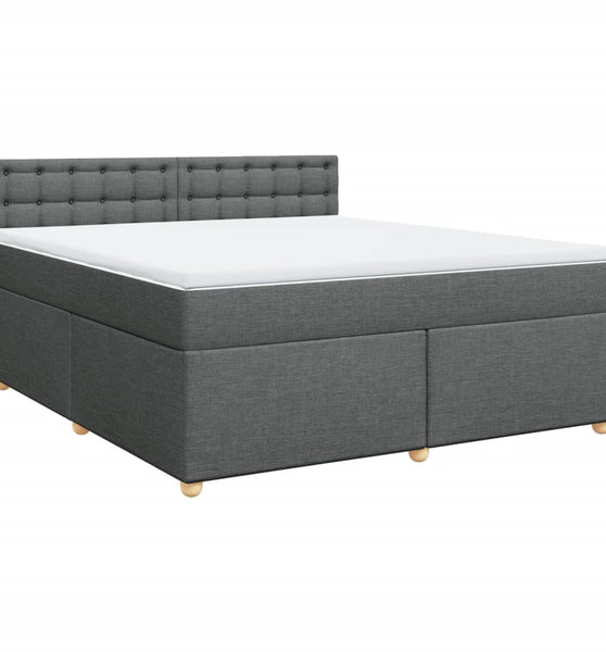 Boxspringbett mit Matratze Dunkelgrau 180x200 cm Stoff