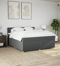 Boxspringbett mit Matratze Dunkelgrau 180x200 cm Stoff