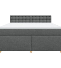 Boxspringbett mit Matratze Dunkelgrau 180x200 cm Stoff