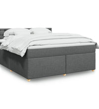 Boxspringbett mit Matratze Dunkelgrau 180x200 cm Stoff