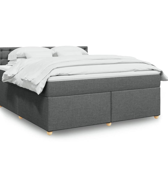 Boxspringbett mit Matratze Dunkelgrau 180x200 cm Stoff