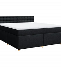 Boxspringbett mit Matratze Schwarz 180x200 cm Stoff