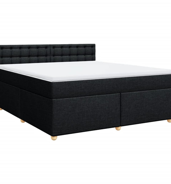 Boxspringbett mit Matratze Schwarz 180x200 cm Stoff