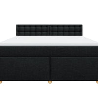 Boxspringbett mit Matratze Schwarz 180x200 cm Stoff