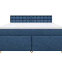 Boxspringbett mit Matratze Blau 180x200 cm Stoff