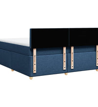 Boxspringbett mit Matratze Blau 180x200 cm Stoff