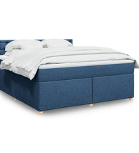 Boxspringbett mit Matratze Blau 180x200 cm Stoff