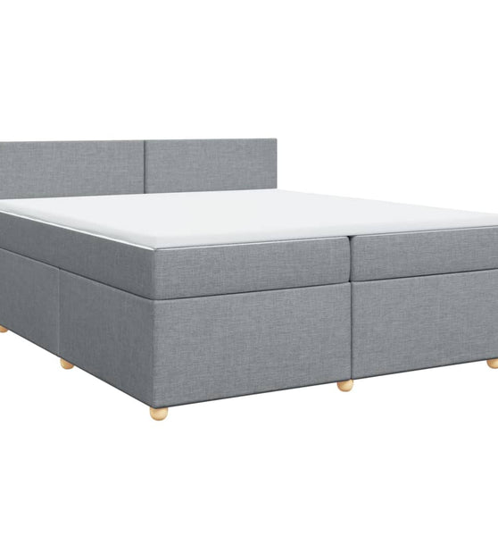 Boxspringbett mit Matratze Hellgrau 200x200 cm Stoff