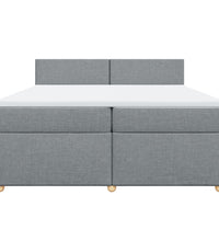 Boxspringbett mit Matratze Hellgrau 200x200 cm Stoff