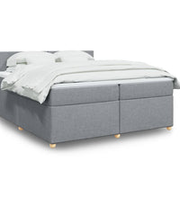 Boxspringbett mit Matratze Hellgrau 200x200 cm Stoff
