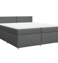 Boxspringbett mit Matratze Dunkelgrau 200x200 cm Stoff