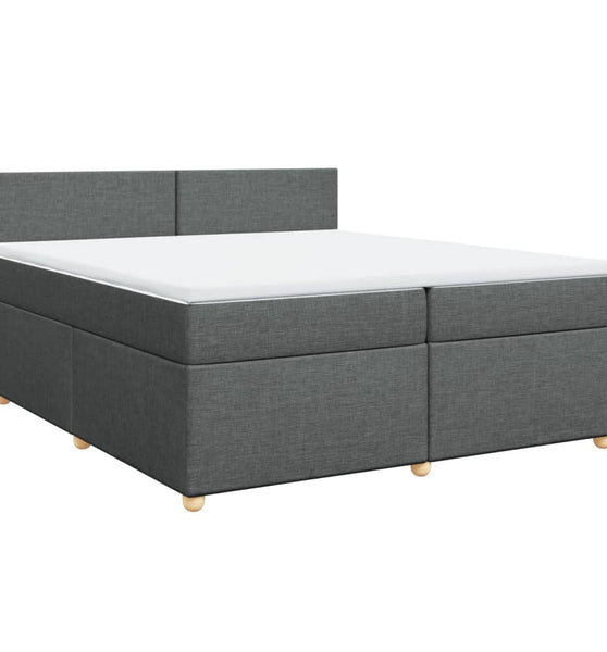 Boxspringbett mit Matratze Dunkelgrau 200x200 cm Stoff