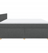 Boxspringbett mit Matratze Dunkelgrau 200x200 cm Stoff