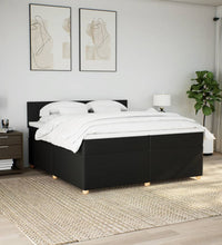 Boxspringbett mit Matratze Schwarz 200x200 cm Stoff