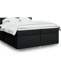 Boxspringbett mit Matratze Schwarz 200x200 cm Stoff