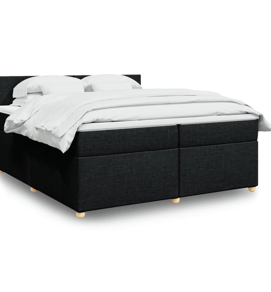 Boxspringbett mit Matratze Schwarz 200x200 cm Stoff